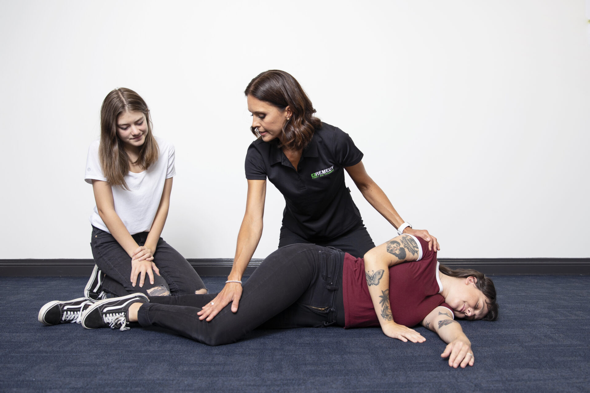 Woman Demonstrating First Aid