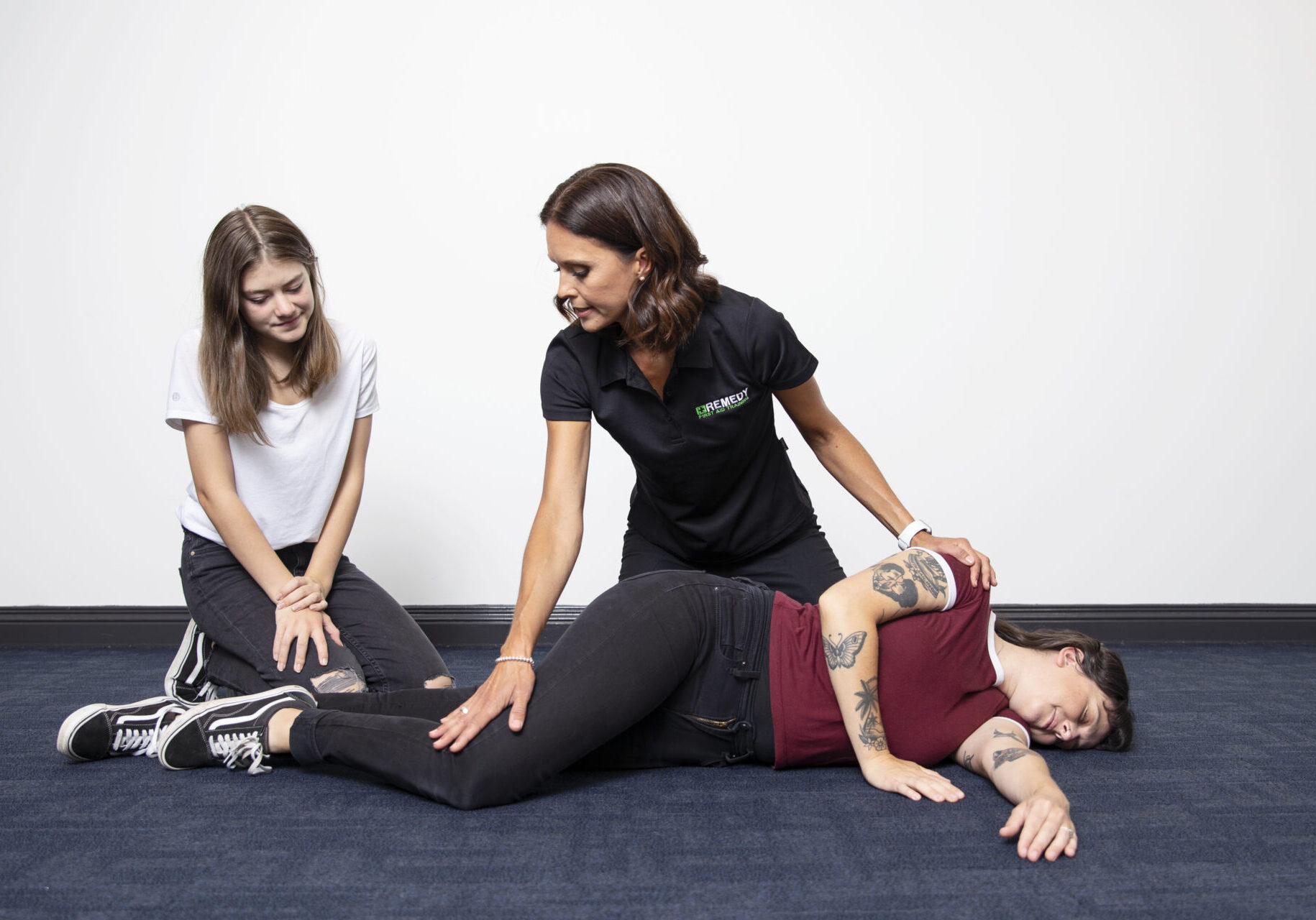 Woman Demonstrating First Aid