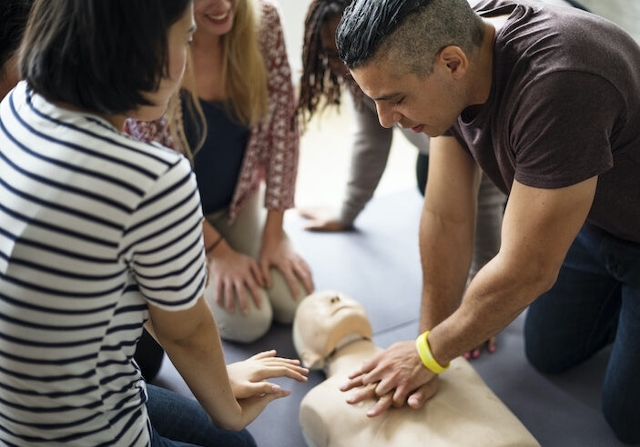 CPR First Aid Training Concept